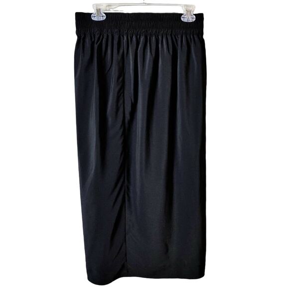 MARC JACOBS Black Maxi Skirt Wrap Elastic Waist Pleated Minimalist Luxury 10 NWT - Picture 3 of 9